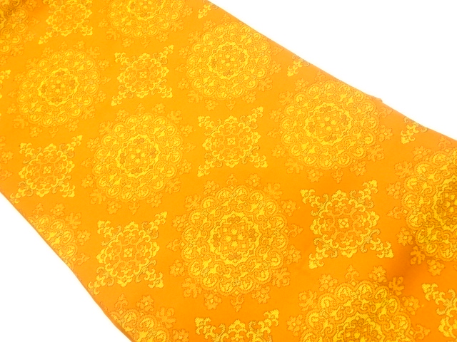 JAPANESE KIMONO / VINTAGE NAGOYA OBI / WOVEN FLOWER CREST